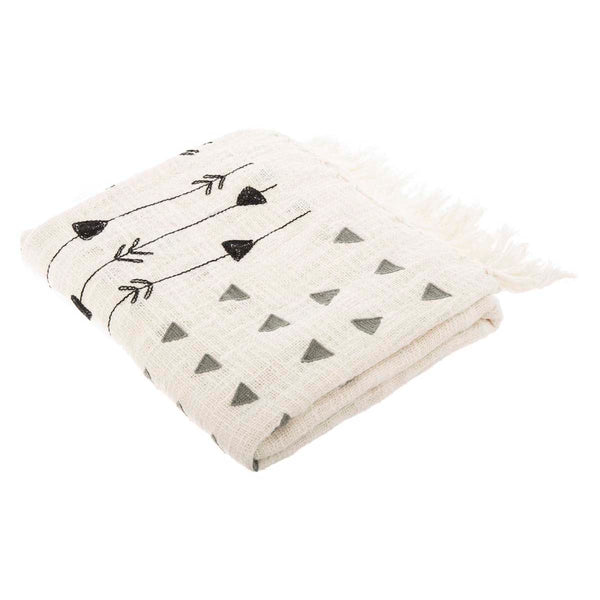 safavieh Safavieh Penton Fringe Throw - Grey/White
