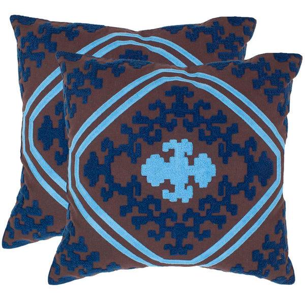 safavieh Safavieh Pete Pillow - Chocolate/Indigo