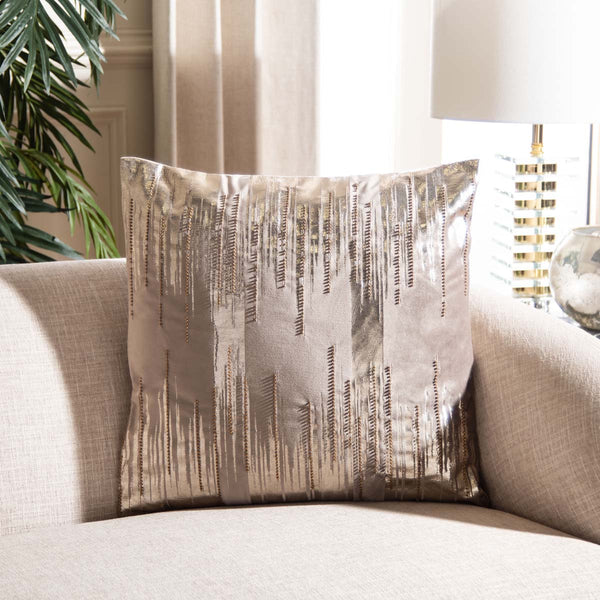 Safavieh Safavieh Prasla Pillow - Taupe/Gold