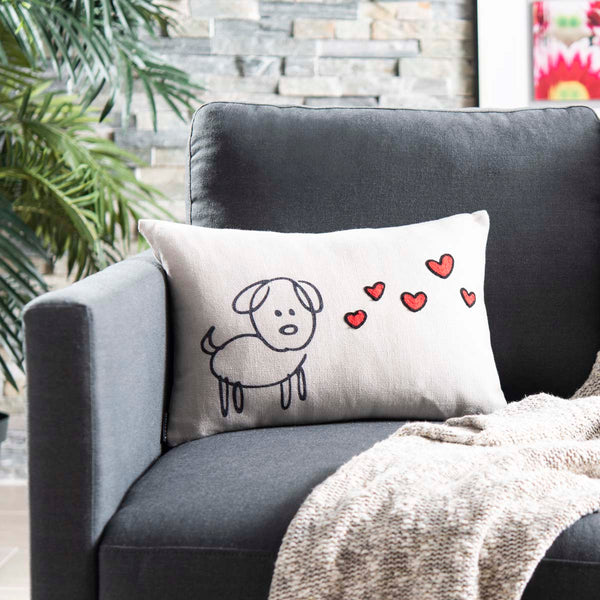 Safavieh Safavieh Puppy Love Pillow - Cream/Red