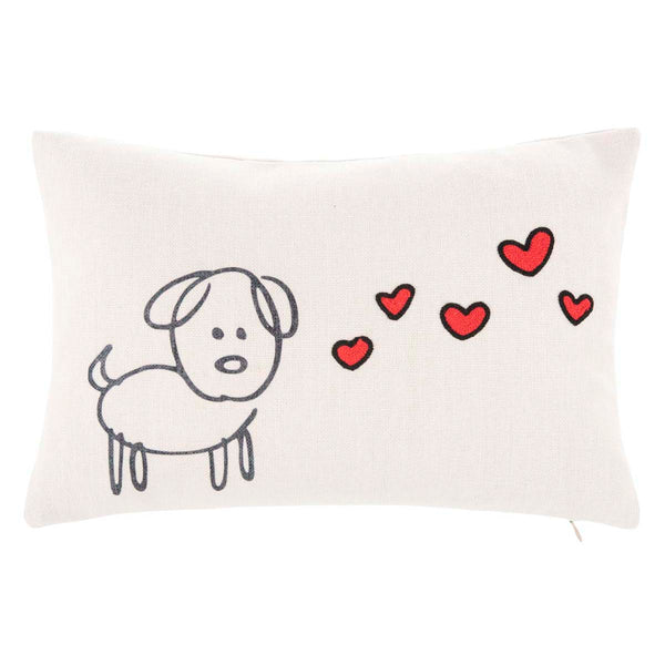 safavieh Safavieh Puppy Love Pillow - Cream/Red