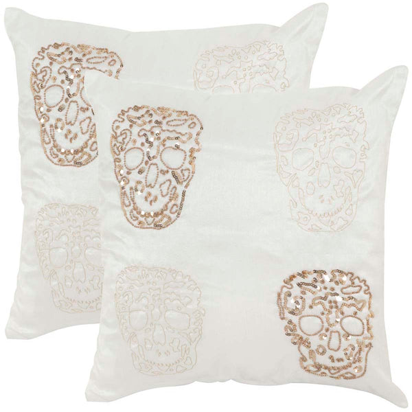 safavieh Safavieh Quatre Skull Pillow - Gold