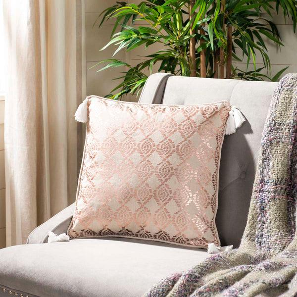 Safavieh Safavieh Remis Pillow - Rose Gold/White