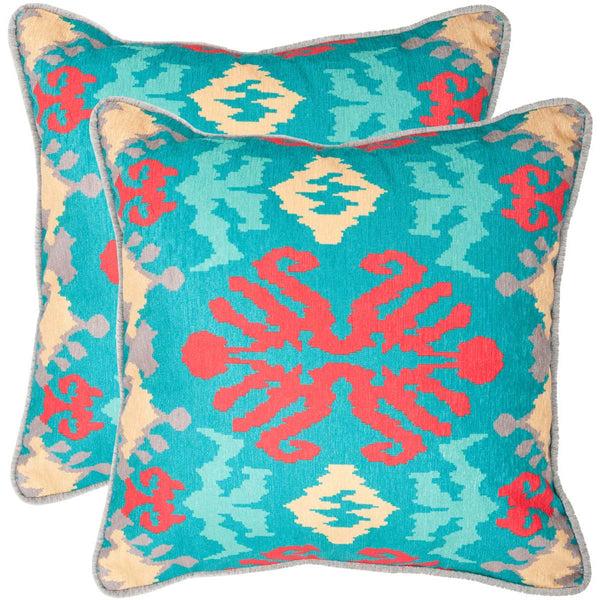 safavieh Safavieh Rye Pillow Aqua Red