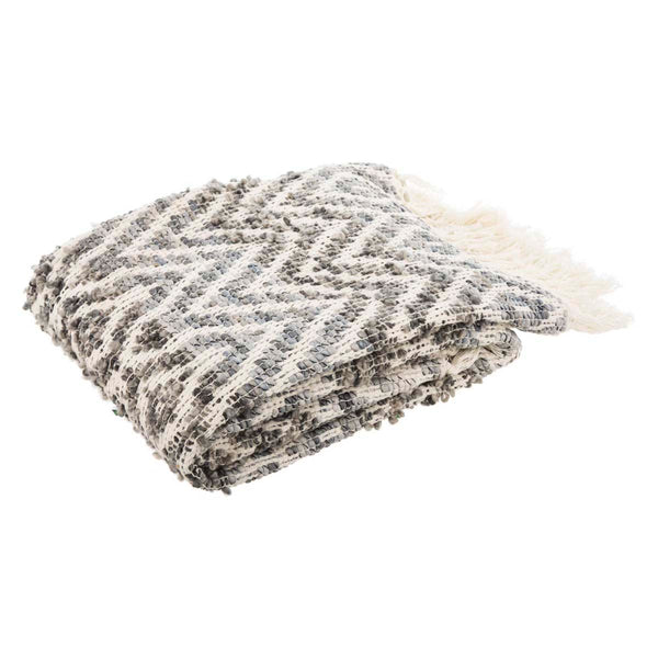 safavieh Safavieh Santi Fringe Throw - Grey/White