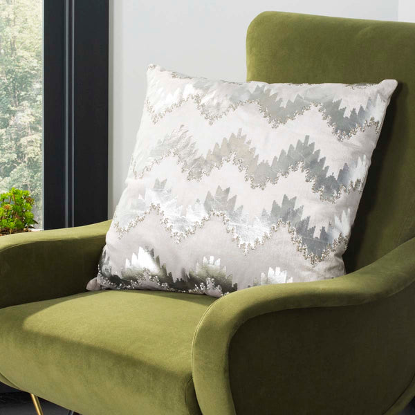 Safavieh Safavieh Sophia Flamestitch Pillow - Silver