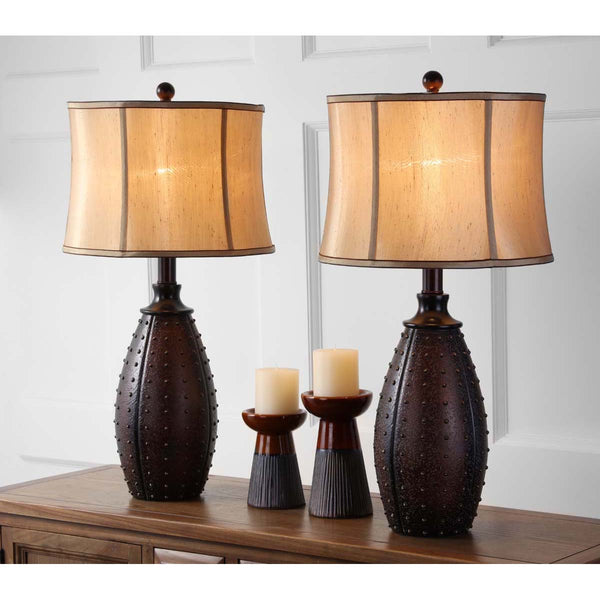 Safavieh Safavieh Santa 28.5 Inch H Fe Faux Leather Lamp-Brown (Set Of 2)