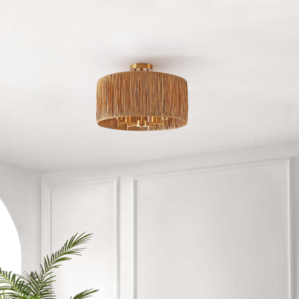 Safavieh Safavieh Selah 5 Light Flush Mount - Natural / Gold