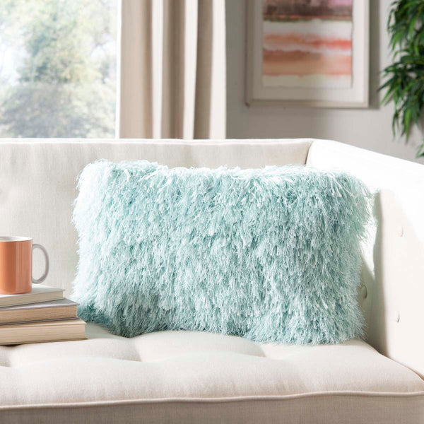 Safavieh Safavieh Shag Modish Metallic Pillow - Metallic Light Blue