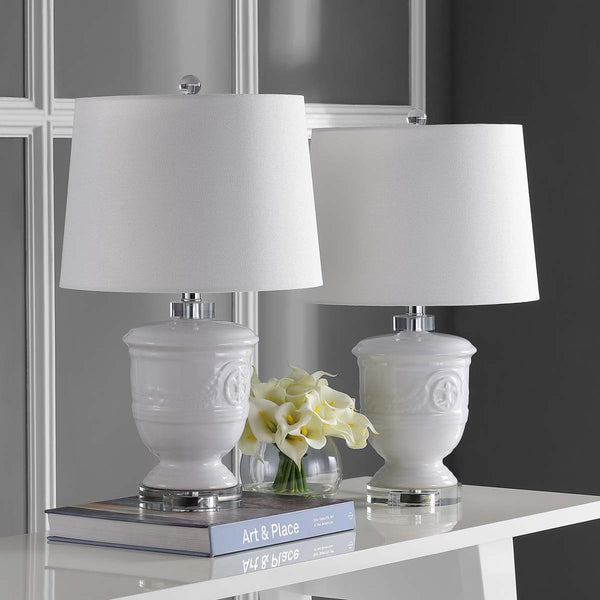 Safavieh Safavieh Shoal 23 Inch H White Table Lamp - White (Set Of 2)
