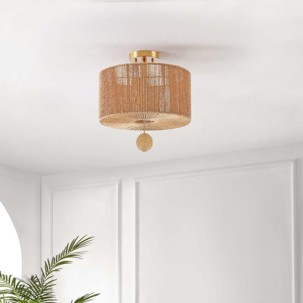 Safavieh Safavieh Solmaz 3 Light Flush Mount - Natural / Gold