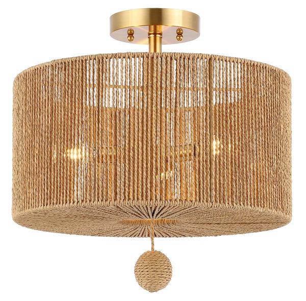 Safavieh Safavieh Solmaz 3 Light Flush Mount - Natural / Gold