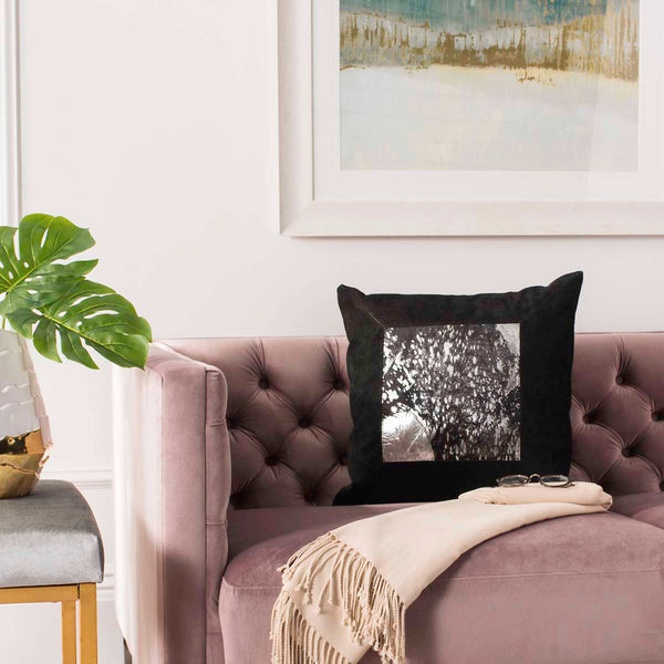 Safavieh Safavieh Sonoma Metallic Cowhide 20X20 Pillow - Black/Silver