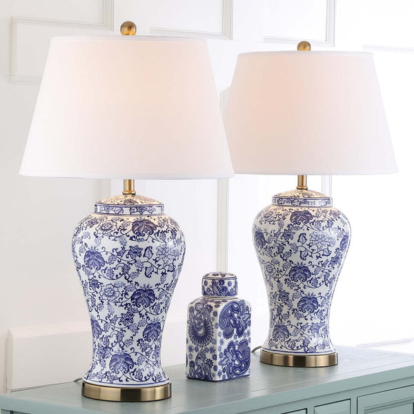 Safavieh Safavieh Spring 29 Inch H Blossom Table Lamp-Blue/White (Set Of 2)