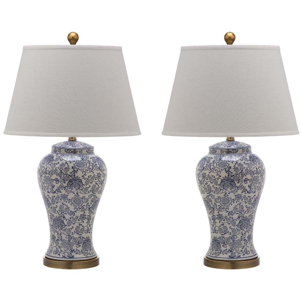 safavieh Safavieh Spring 29 Inch H Blossom Table Lamp-Blue/White (Set of 2)