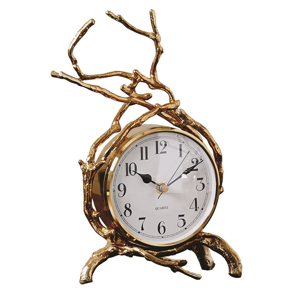 safavieh Twig Clock-Brass | Global Views - 9.92904