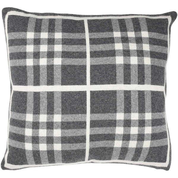 safavieh Safavieh Unity Gingham Knit Pillow - Dark Grey/Medium Grey/Ivory