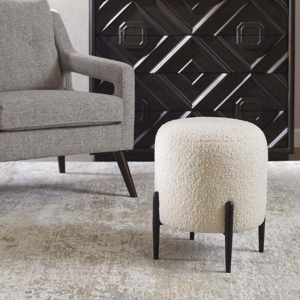 Safavieh Uttermost Arles White Shearling Ottoman
