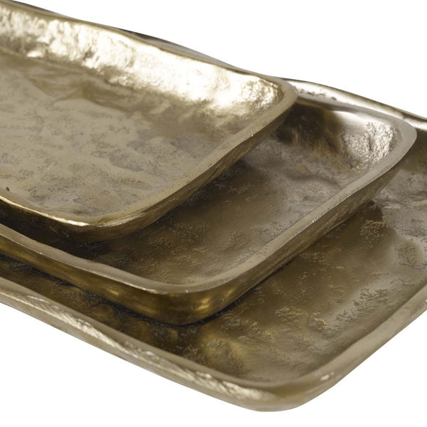 Safavieh Uttermost Artisan Antique Gold Trays S/3