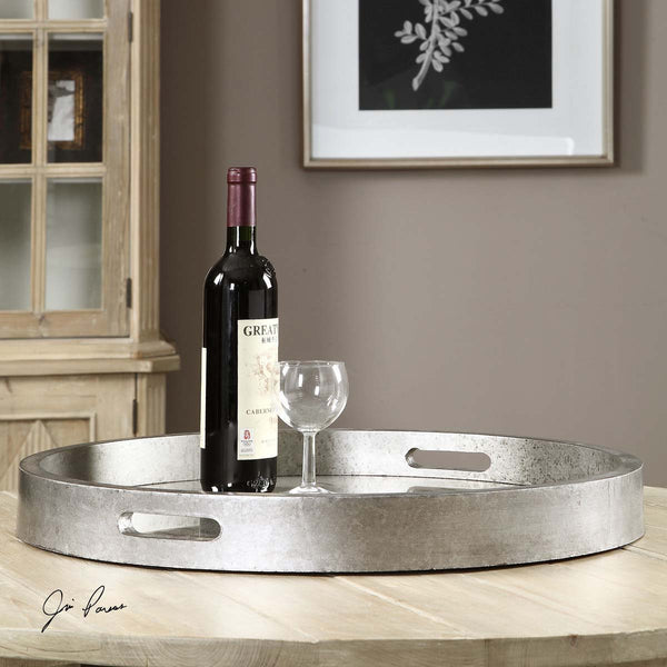 Safavieh Uttermost Bechet Round Silver Tray