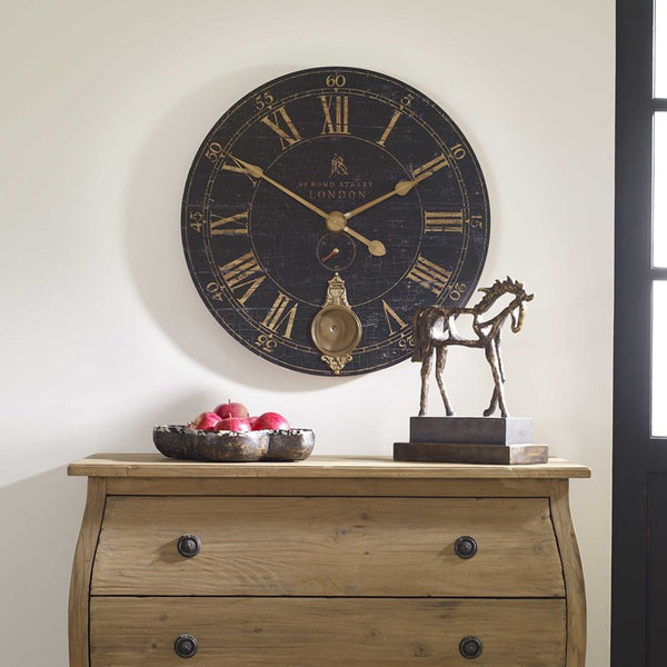 Safavieh Uttermost Bond Street 30 Black Wall Clock
