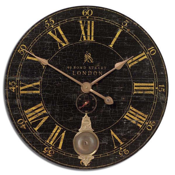 safavieh Uttermost Bond Street 30 Black Wall Clock