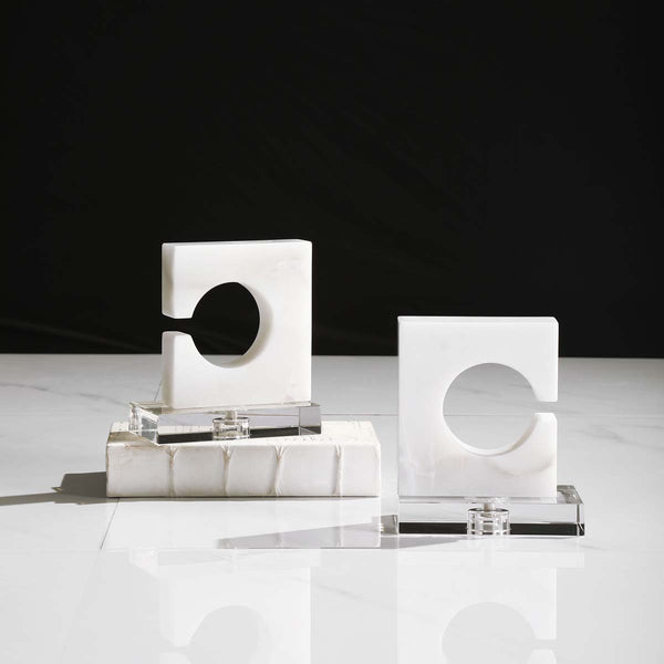 safavieh Uttermost Clarin White & Gray Bookends S/2