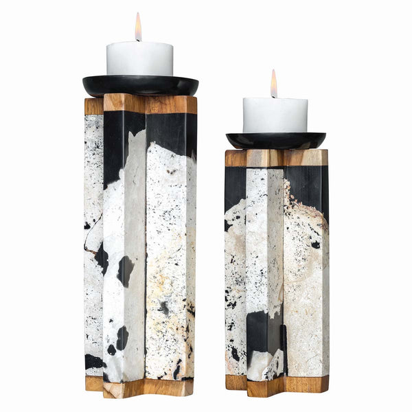 safavieh Uttermost Illini Stone Candleholders S/2