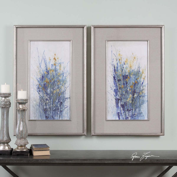safavieh Uttermost Indigo Florals Framed Art S/2