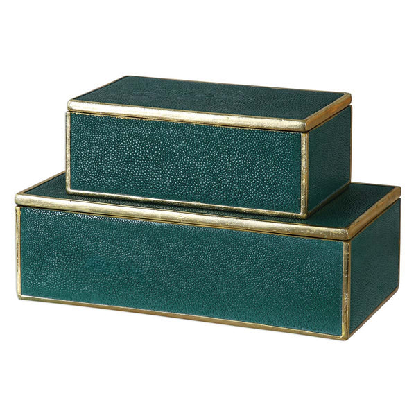 safavieh Uttermost Karis Emerald Green Boxes S/2