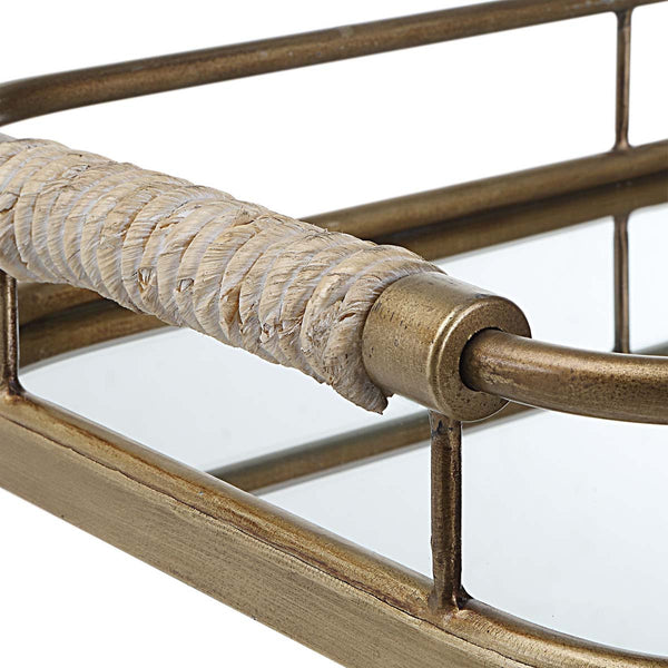 Safavieh Uttermost Rosea Brushed Gold Trays S/2