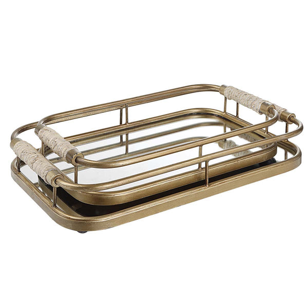 safavieh Uttermost Rosea Brushed Gold Trays S/2