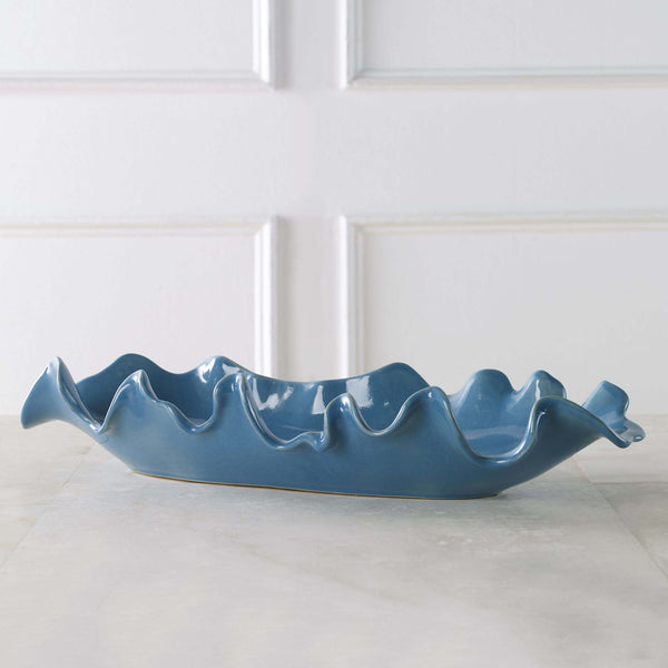 Safavieh Uttermost Ruffled Feathers Blue Bowl