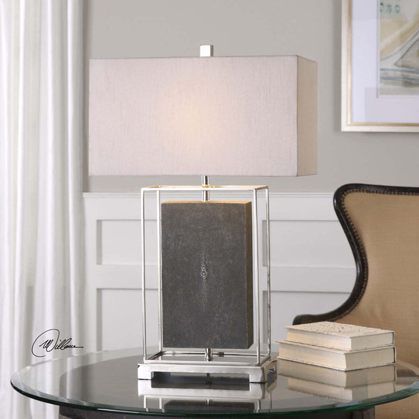 Safavieh Uttermost Sakana Gray Textured Table Lamp