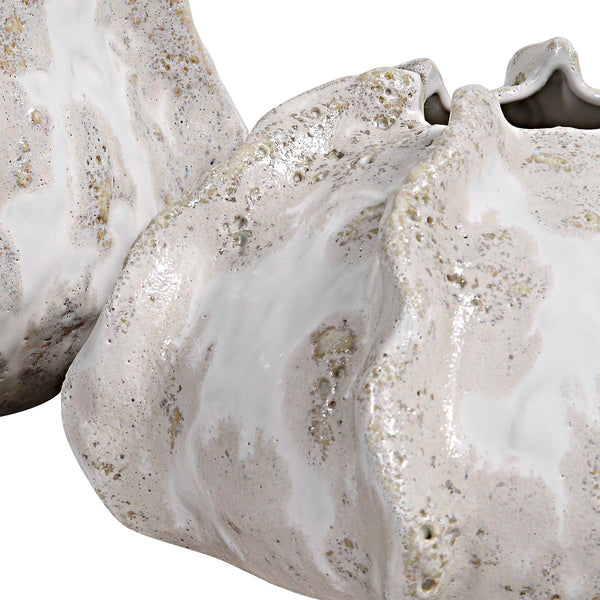 Safavieh Uttermost Urchin Textured Ivory Vases S/2