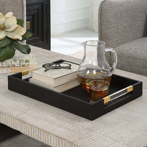Safavieh Uttermost Wessex Black Shagreen Tray