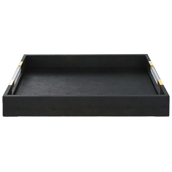 safavieh Uttermost Wessex Black Shagreen Tray