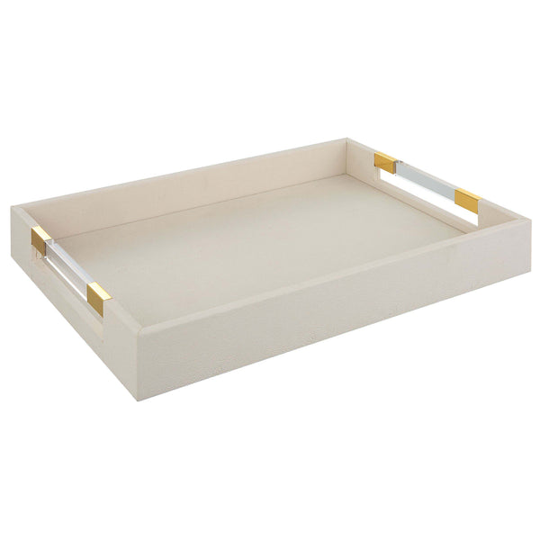 Safavieh Uttermost Wessex White Shagreen Tray