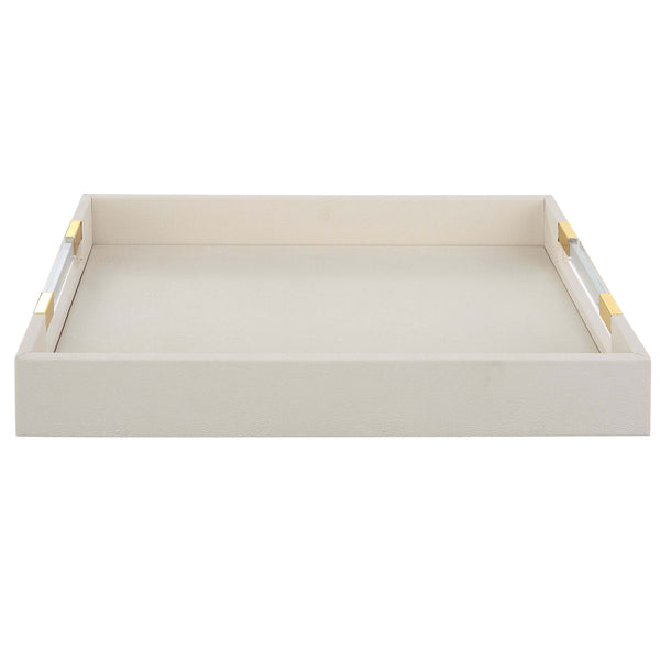safavieh Uttermost Wessex White Shagreen Tray