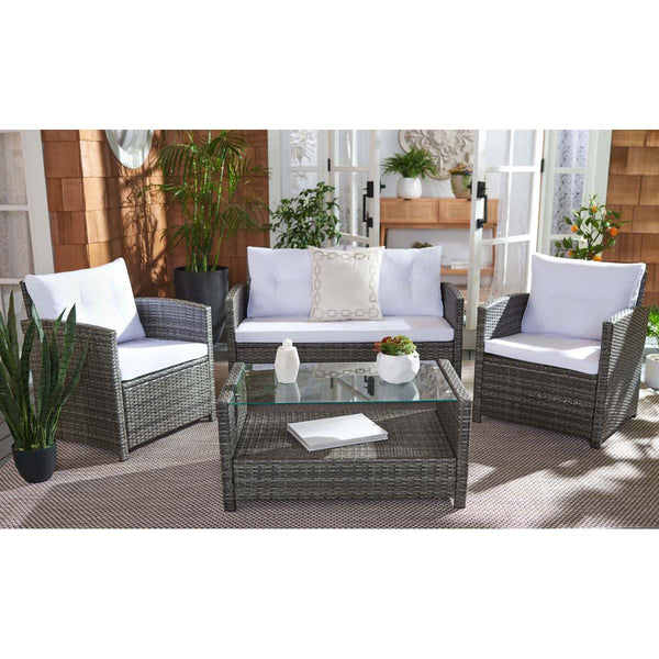 Safavieh Safavieh Vellor 4 Piece Living Set - Grey Brown / White