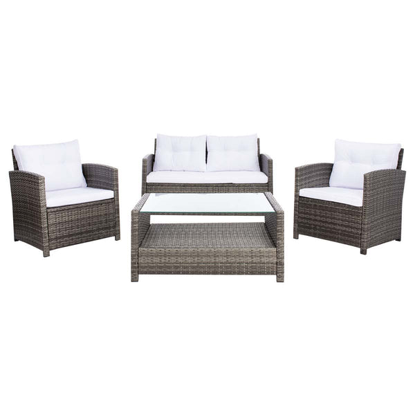 safavieh Safavieh Vellor 4 Piece Living Set - Grey Brown / White