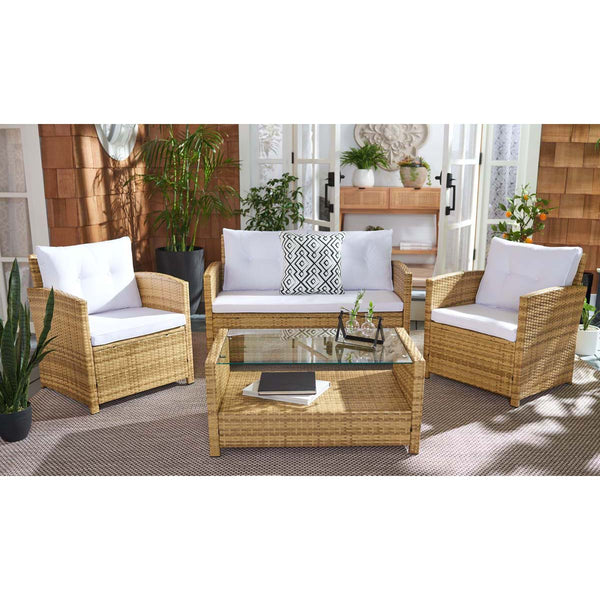 Safavieh Safavieh Vellor 4 Piece Living Set - Natural / White