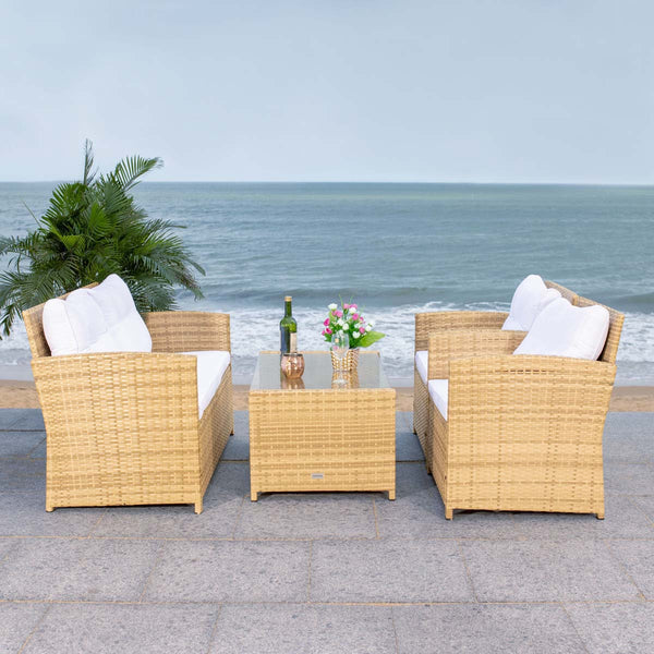Safavieh Safavieh Vellor 4 Piece Living Set - Natural / White