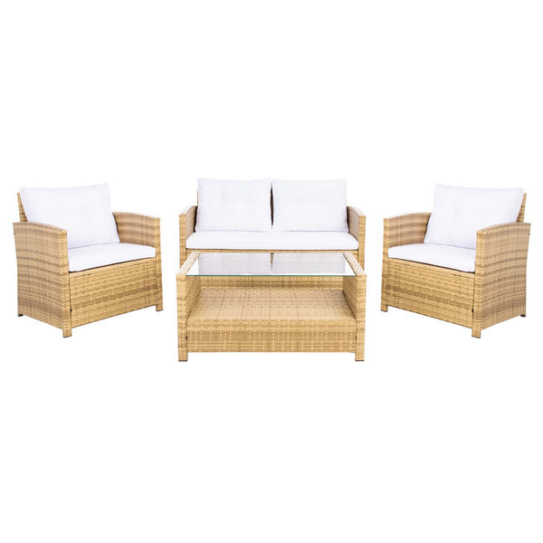 safavieh Safavieh Vellor 4 Piece Living Set - Natural / White
