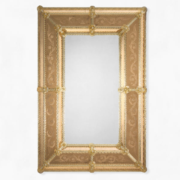 safavieh SALVATORE Amber Murano Glass Mirror | Decorative Crafts