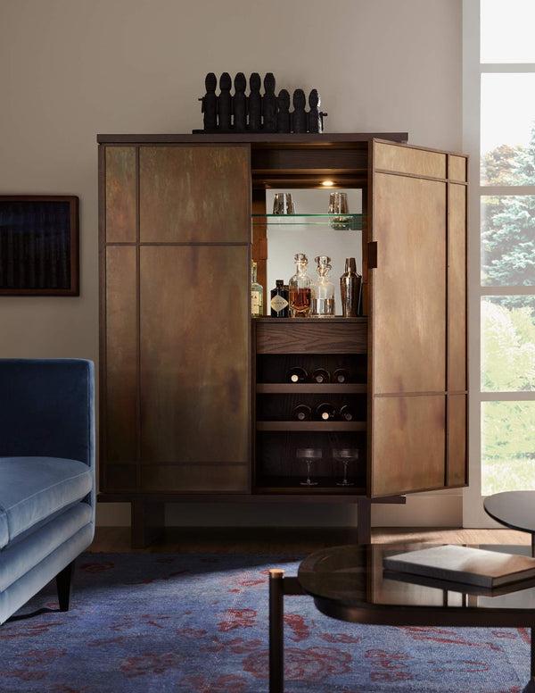 Safavieh Shoji Bar Cabinet - Dark Wood | Hooker Furniture - M31-50330-89