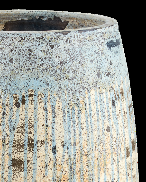 Safavieh Sicilia Medium Antique Blue Drip Planter | Currey & Co - 2200-0005