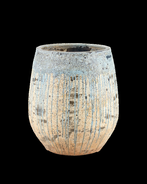 safavieh Sicilia Medium Antique Blue Drip Planter | Currey & Co - 2200-0005