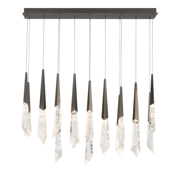 safavieh Solitude 14 Multi-Light Pendant (Square Canopy) in Antique Nickel with Optic Haze Quartz | Schonbek - BPD31414L-AN