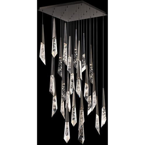 Safavieh Solitude 25 Multi-Light Pendant (Square Canopy) In Antique Nickel With Optic Haze Quartz | Schonbek - BPD31425S-AN